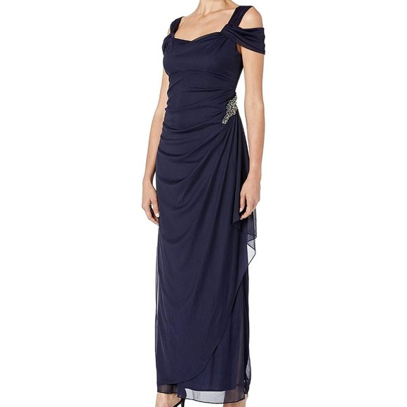 Elegant Navy Evening Gown - Picture 1 of 3